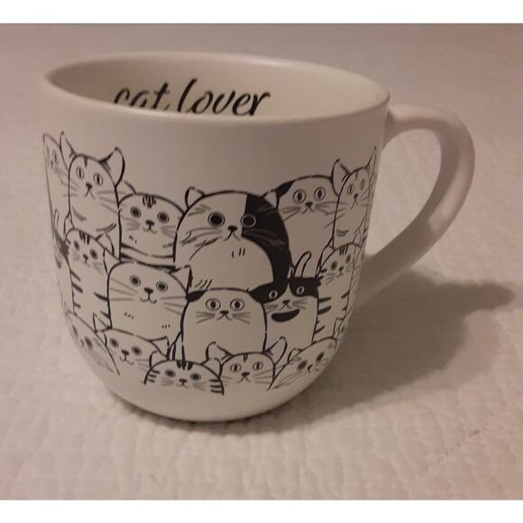 Modern Expressions Cat Lover Mug 16floz White & Black Whimsy - Picture 1 of 6